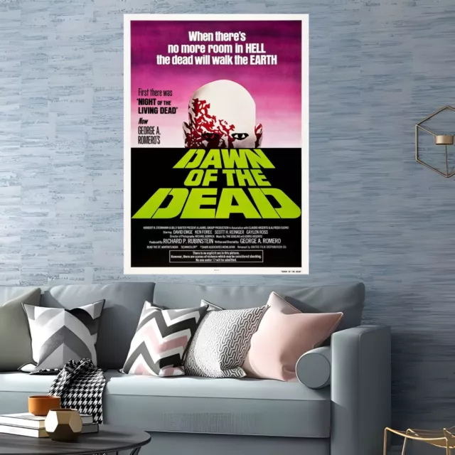 Dawn Of The Dead Vintage Film Poster Classic Iconic Movie Print Posters &Canvas