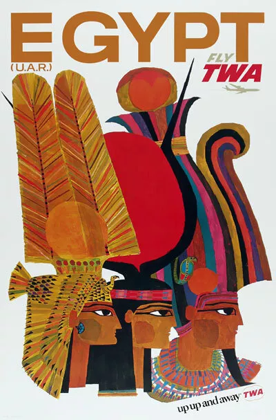 TX169 Vintage Egypt Egyptian Airline Airways Travel Tourism Poster Re-print A3
