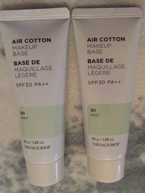 Air Cotton  2 x35 gr Base De Teint  Maquillage Légère Spf60 Pa++  01MInt