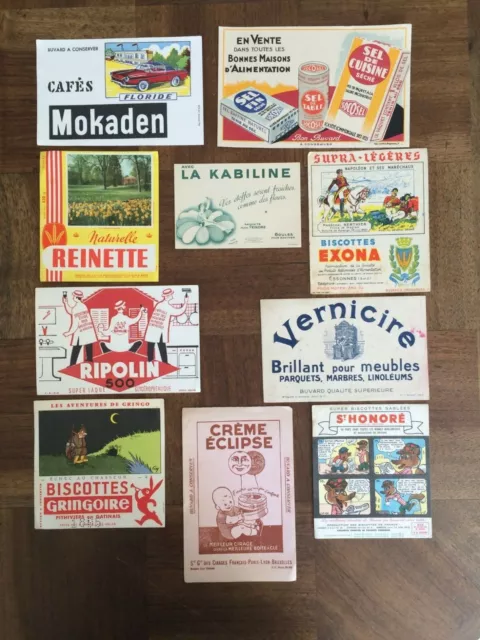 Lot De 10 Buvards Anciens Publicitaires