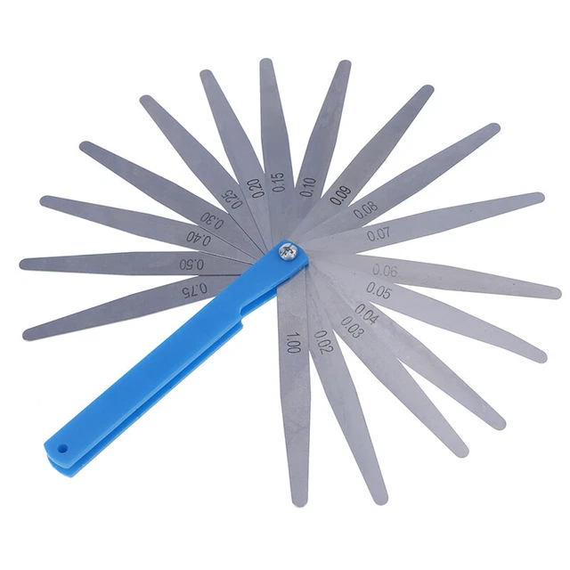 17 lame Metric Feeler Filler Cauge Doppia Lettura Combinazione Strumento di Misura*/t