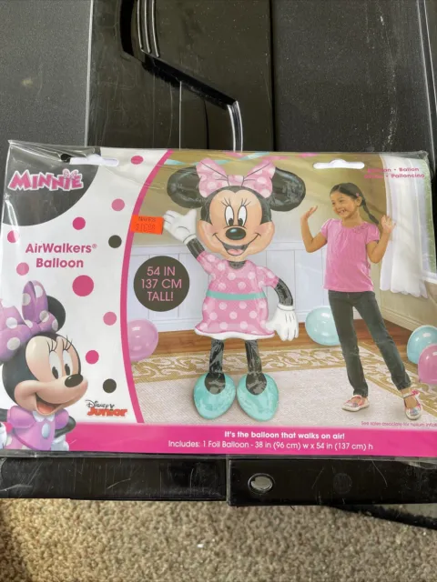 Life Size Minnie Mouse 54" Jumbo Huge Airwalker Foil Balloon Party Disney NEW