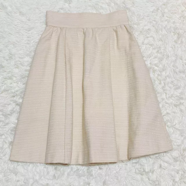 Burberry Blue Label Tweed Flare Skirt Ivory Zip up Women Size 38/M Used