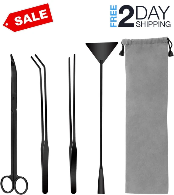 Aquarium Aquascape Tools Kit, 4 in 1 Anti-Rust Aquatic Plant Aquascaping Tool St