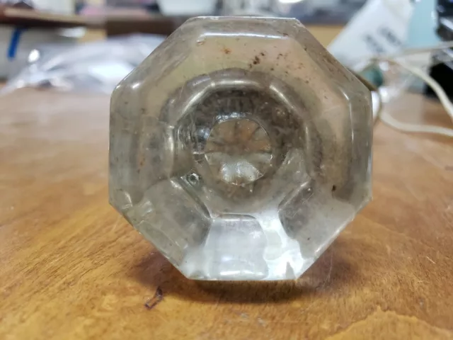 Antique Crystal Glass Brass Door Knob,  8 point (FC15-5-G153)