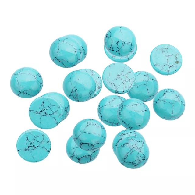 20x Blue Turquoise 10mm Gem Round Cabochon Charms For Jewelry Making Craft 2