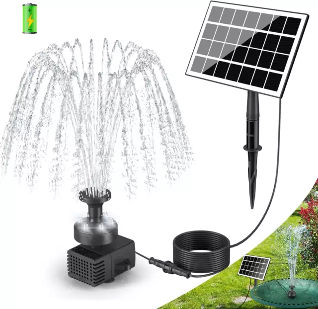 SZMP Fontana Solare Da Giardino Esterno 3.5W Pompa Solare per Fontana 2024 Upgra