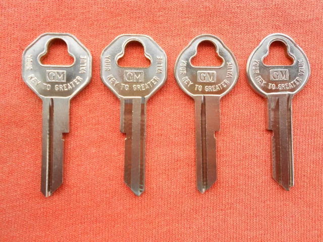 4 Gm Logo Cadillac Oldsmobile Gmc Original Oem Key Blanks 1935 - 1966