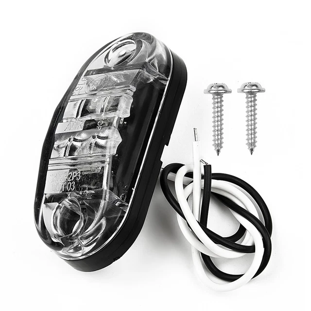 2 Feux De Gabarit LED Blanc Pour Remorque/Camion - 12/24V, Ajustables, 6.5cm