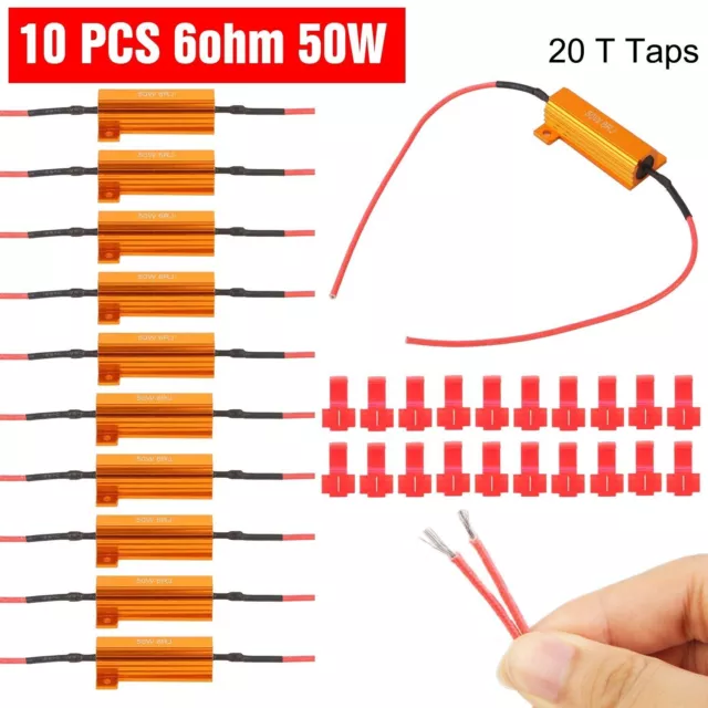 10pcs Load Resistor 50W 6RJ LED Decoder Fix Error Code Hyper Flash Turn Signal