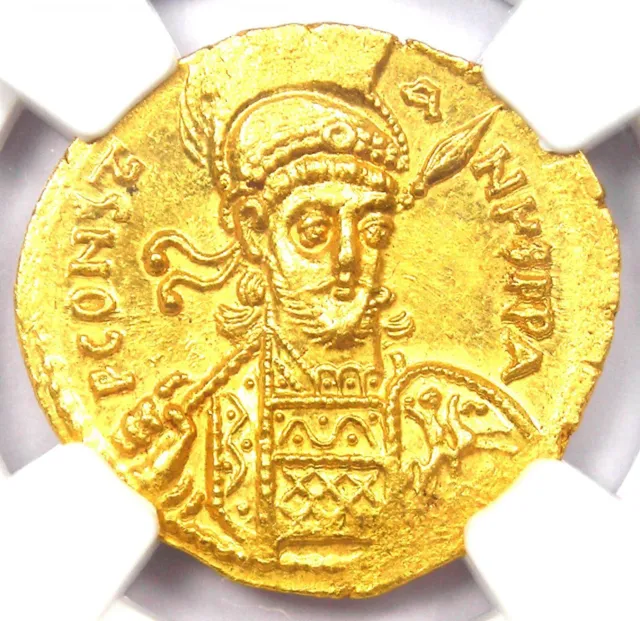 Constantine IV AV Solidus Gold Byzantine Coin 668-685 AD - Certified NGC MS UNC