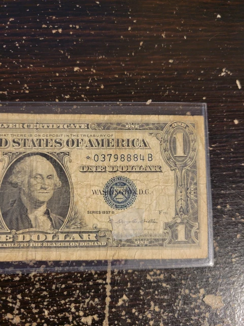 ERROR Replacement *Star* 1957-B $1 Silver Certificate Note - *03798884B TRIPLE 8