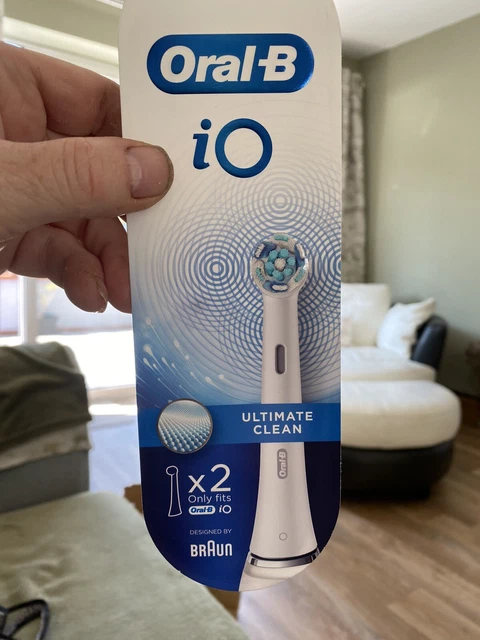 Oral-B iO Ultimate testine spazzolino elettrico di ricambio bianche pulite confezione da 2 - NUOVE