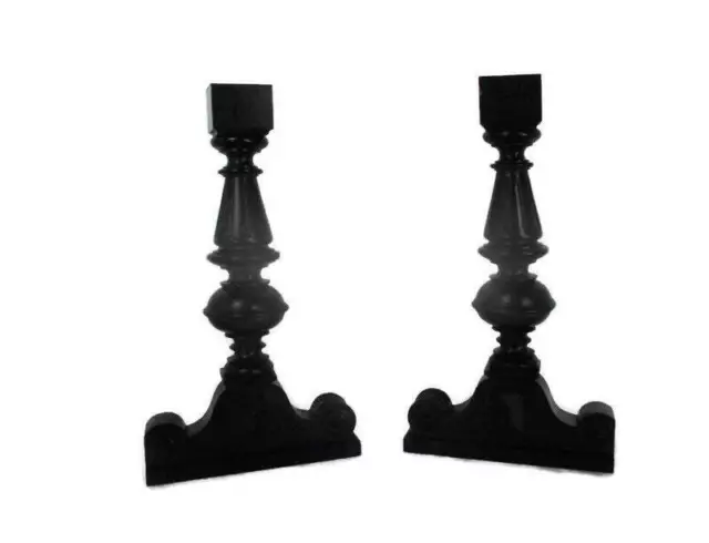Pair Antique Hand Carved Wood Reclaimed Corbels Architectural Finial Salvaged