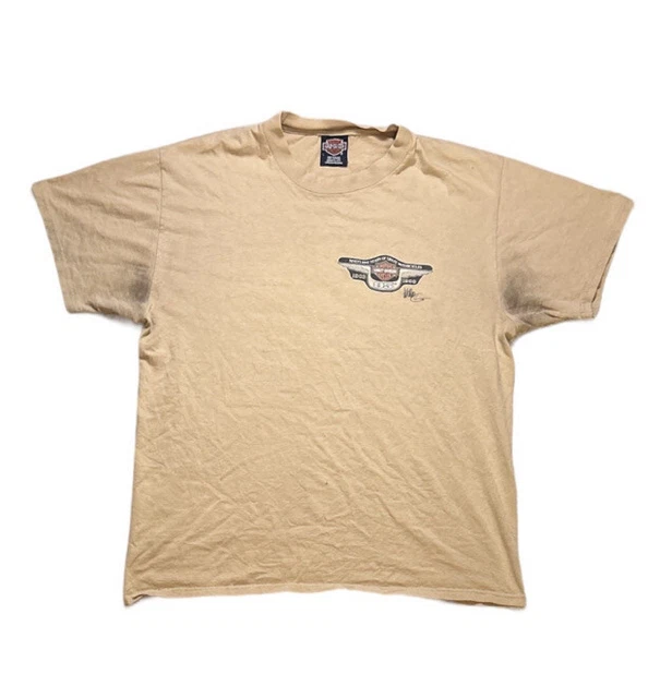 Vtg 90s Harley Davidson Hanes Beefy-TShirt Large Made In The USA