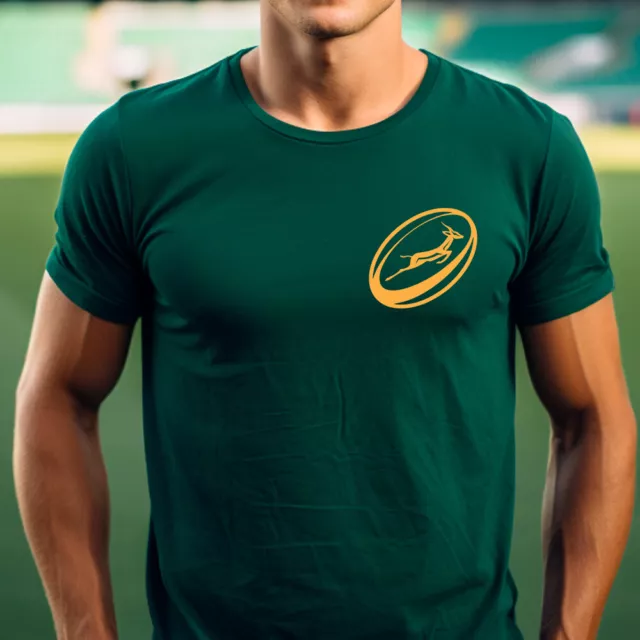 Springbok Rugby Ball Pocket T-shirt South Africa African Dad Fathers Day Gift