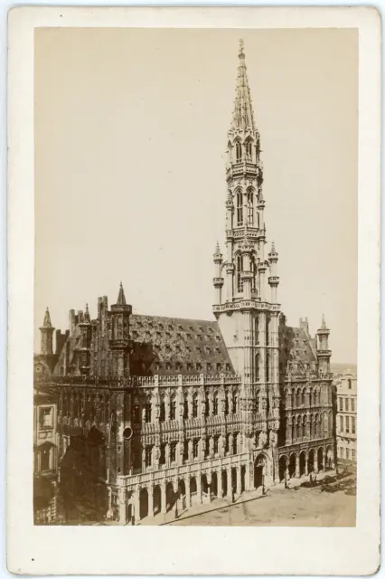 Belgique, Bruxelles, Hotel de Ville, ca.1880, vintage albumen print vintage albu