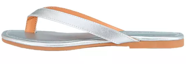 Sandales Cuir Femme 38 Tongs Plates MARYPAZ Eté Argenté Taille 36 37 38 39 40