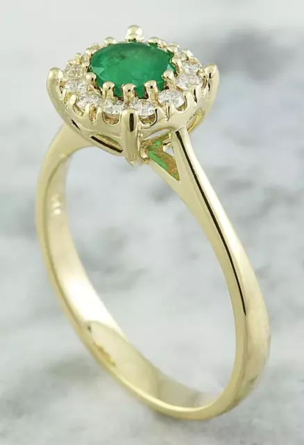 1.60 CT ROUND Cut Emerald & Moissanite Ring 14k Yellow Gold Over $78.35 ...