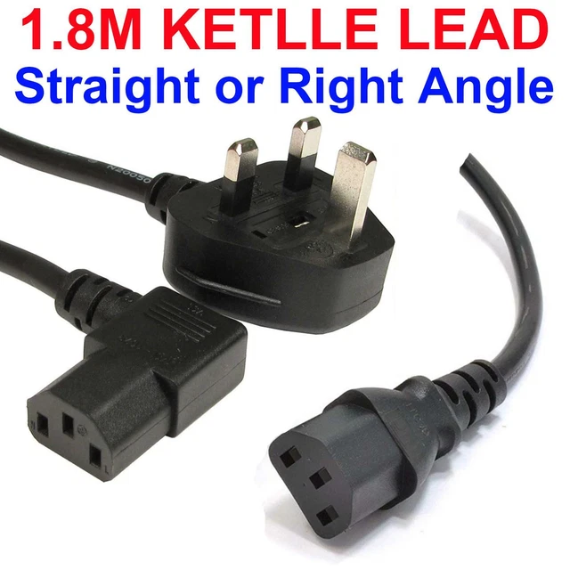 1.8M KETTLE LEAD Power Cable IEC C13 Cord 3 Pin Prong UK Plug FusePC