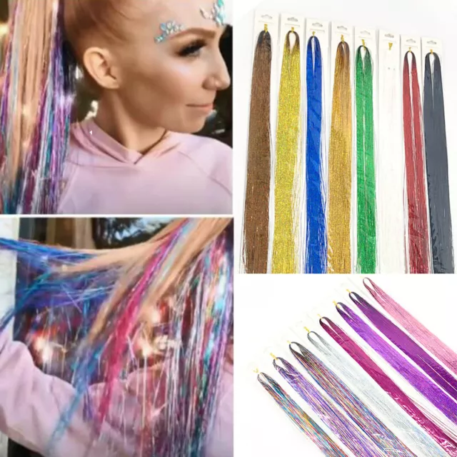 Hair Tinsel Glitter Sparkle Shiny Dazzles Bling Holographic Braiding Headdress 3