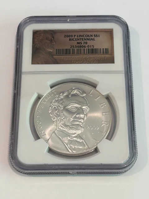 2009-P President Abraham Lincoln Bicentennial $1 Silver Dollar Coin NGC MS 70