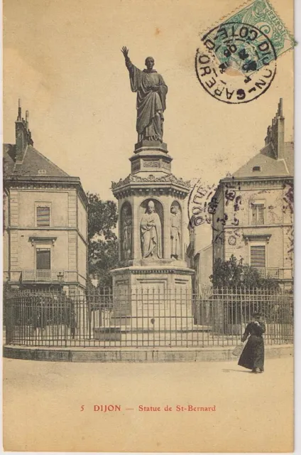 Colour - Ak Dijon Statue De St.Bernard France Vorderseitige Franking