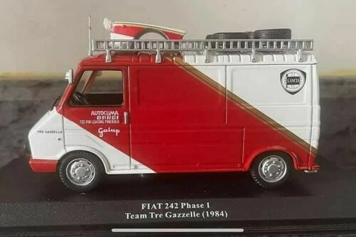 Diecast model cars Fiat Ducato 1/43 IXO Lancia Martini Martini Rallye WM 1984 mit Dachträger und Reifen