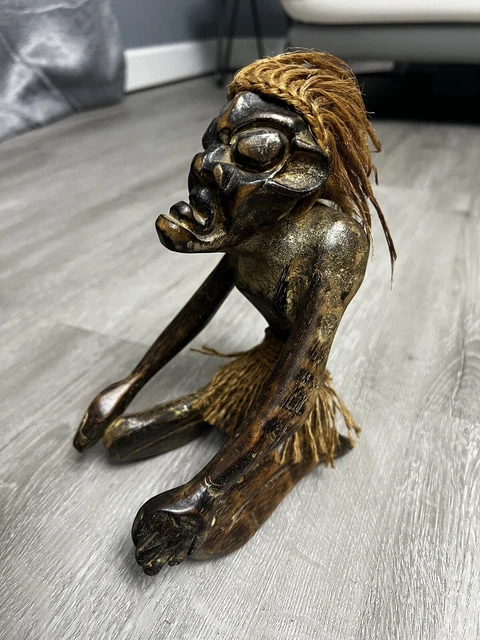 Vintage Hand Carved  Wooden Sculpture Indonesia