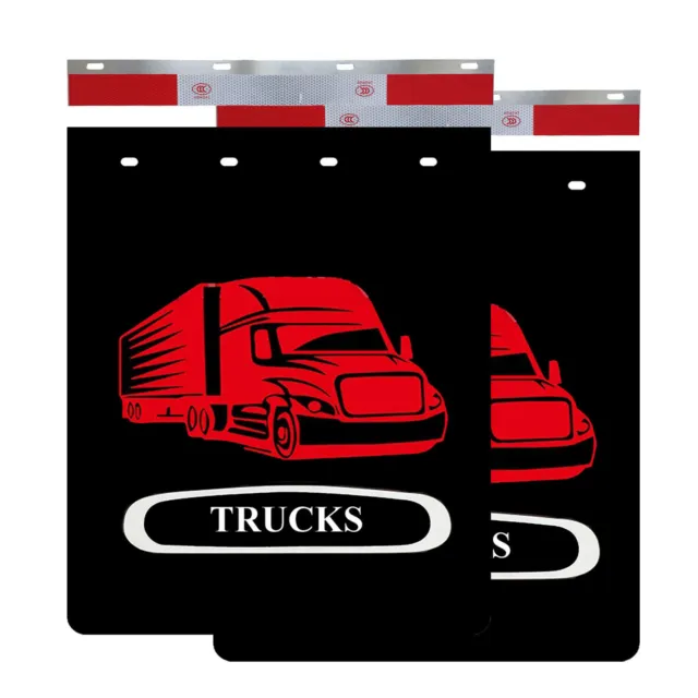24"For Semi-truck Trailer Heavy-duty Truck Mud Flaps and Reflector Strips 2 Set