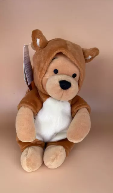 Pooh As Squirrel Disney Store Winnie The Pooh Soft Plush Beanie Toy 7” Tag