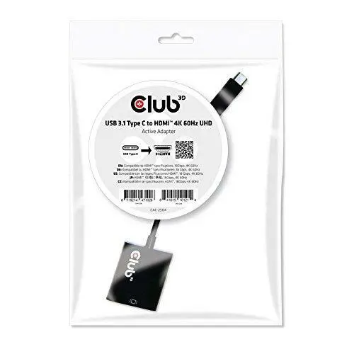 Club 3D USB 3.1 Type C auf HDMI 2.0 UHD 4K 60HZ Aktiver Adapter