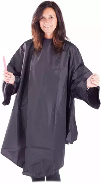 Professional Hairdressing Black Long-Sleeved Colouring Gown - Water Repellent