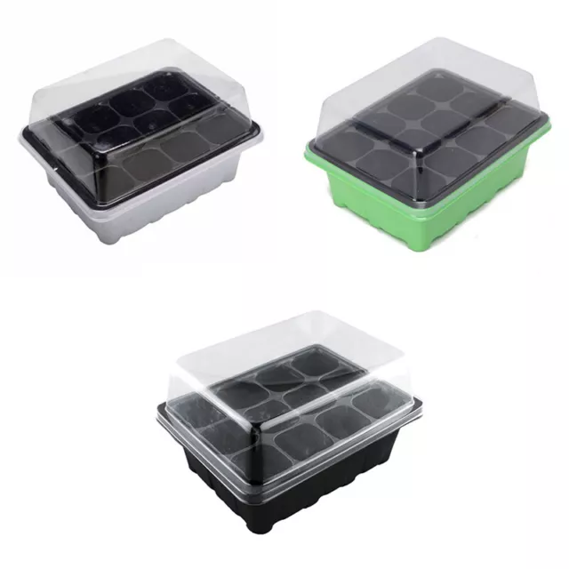 3pcs 12 Cell Seed Starter Kit Starting Plant Propagation Tray Dome Gardenin' SN❤