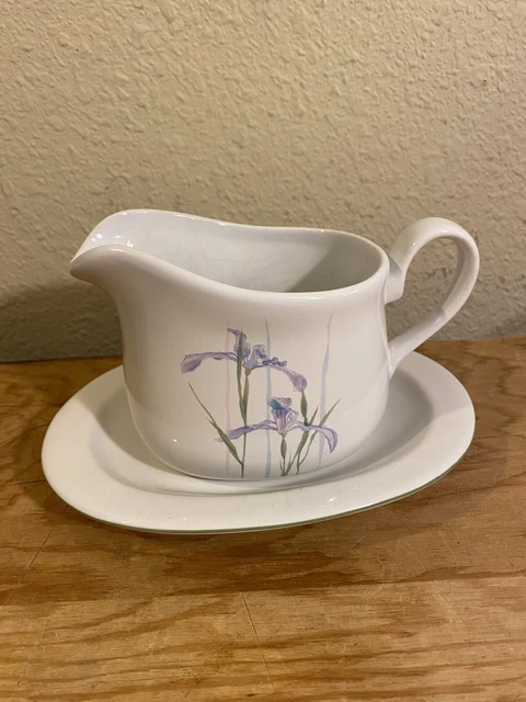 Corelle "Shadow Iris" Gravy Boat and Underplate