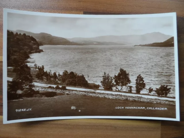 Old postcard - Loch Vennachar Callander - Valentine's real photo 2