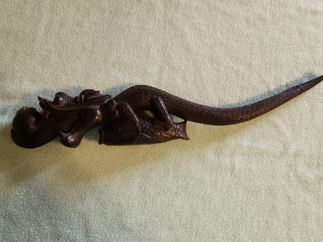 Chinese Ceremonial Smoking Pipe. Dragon and Fish