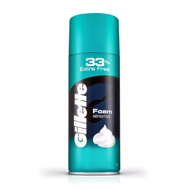 Mousse à raser Gillette Classic Sensitive - 418 g (33 % de plus)
