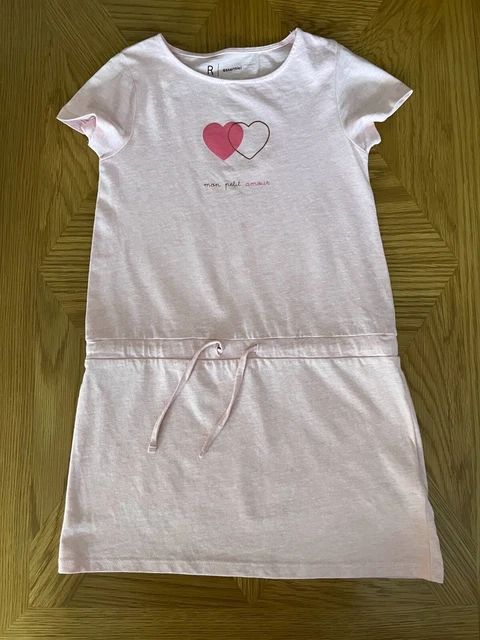 La Redoute Pink Girls Summer Dress with Pink Heart- Age 6 - Excellent Condition