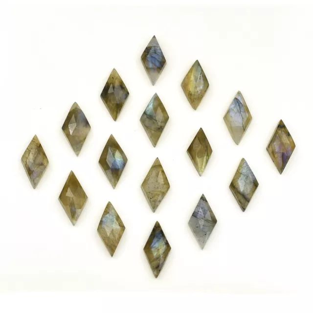 Multi Flash Labradorite Faceted Briolette 9x13 mm Faceted Diamond Shape Stone