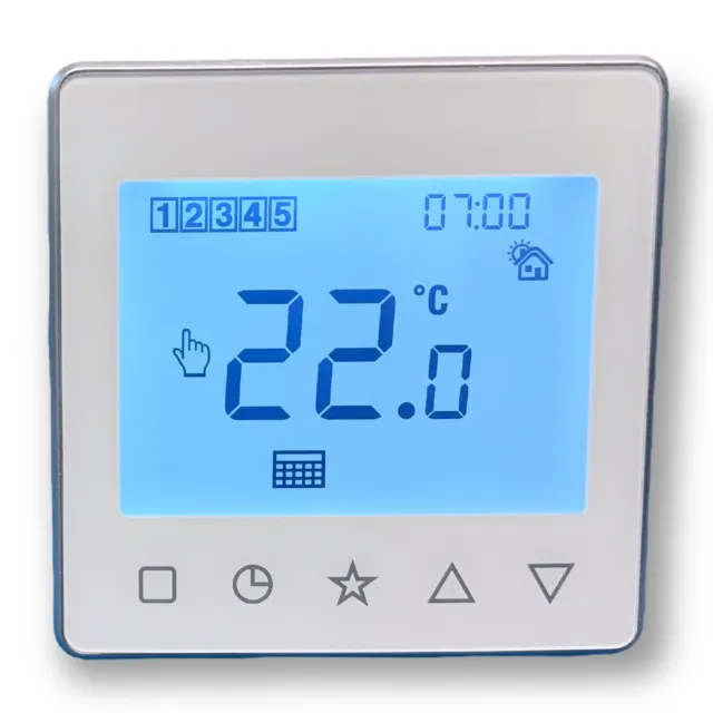 Thermostat Ambiant Programmable Programme Hebdomadaire,Touchkey Opération Blanc 2
