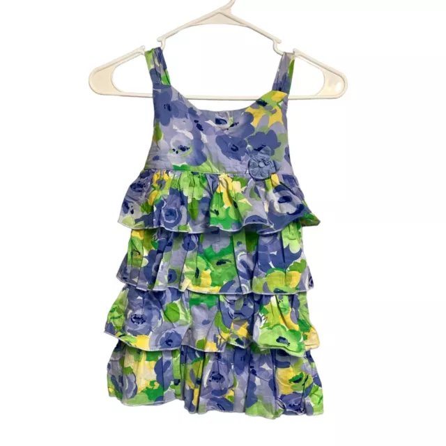 Kids Lilly Wicket Comfy Spaghetti Strap Printed Ruffled Tiered Girl Dress Size 6