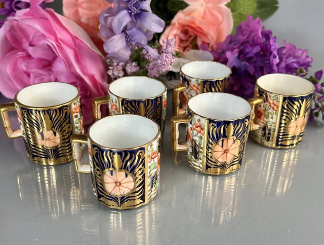 Antique John Mortlock Imari Mini Demitasse Cups (6) 19thC England Mintons (?)