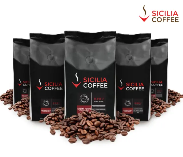 5kg CREMA FORTE Fresh Roasted Coffee Beans, 100% Arabica, Strong, Dark Roast