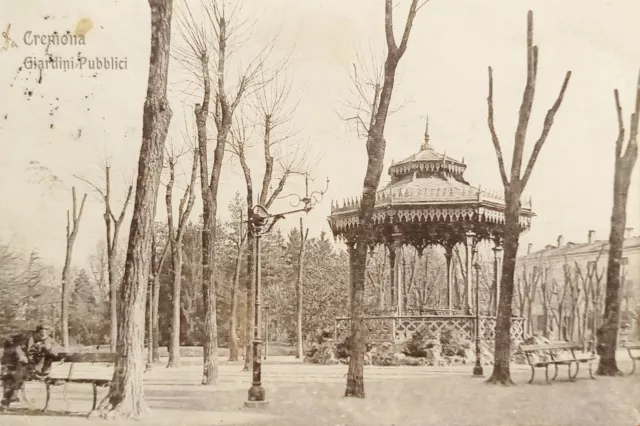 Cartolina - Cremona - Giardini Pubblici - 1906