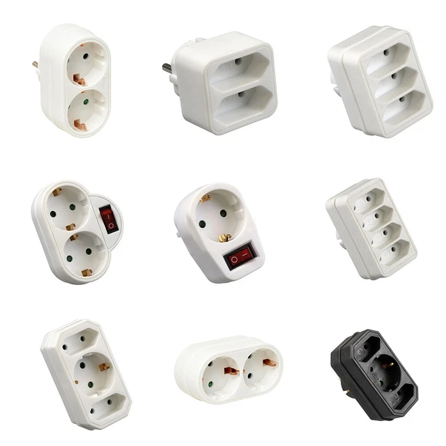 SOCKET STRIP MULTIPLE socket socket euro multiple plug 2 3 4 x £7.55 ...