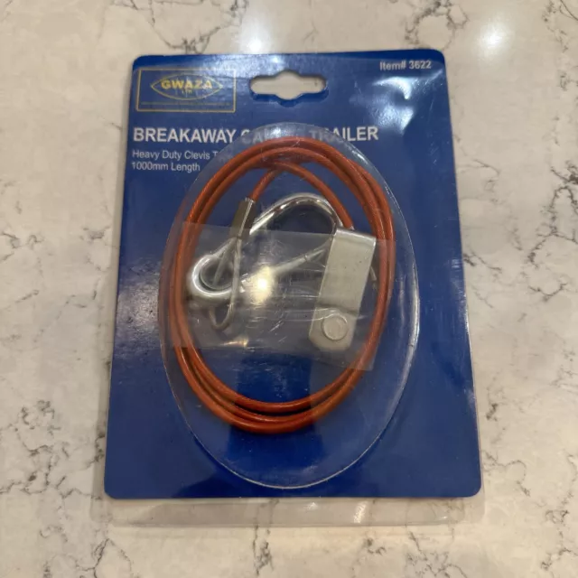 Breakaway Cable, Clevis end, Safety, Trailer, Caravan, Heavy Duty, 3mm