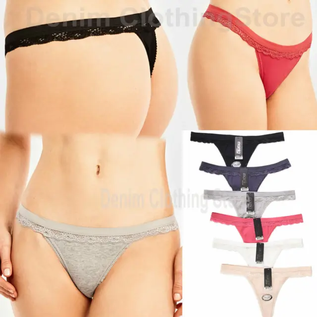 Lot of 6 Women Hot Sexy Cotton Thongs V-G-string Panties Lingerie Underwear S~XL