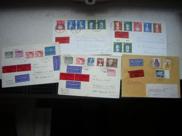 165) 5 x Briefe BERLIN - Eilpost Express Luftpost - alle mit BERLIN Stempeln