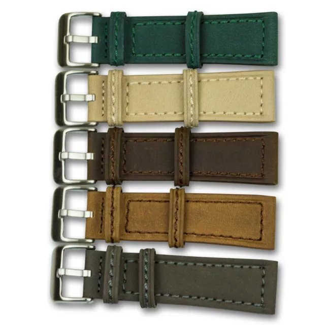 Quality Suede Genuine Leather Watch Strap Band Steel Buckle 20mm 22mm 24mm 2